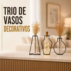 Vaso Decorativo Minimalista Aramado Com Garrafa De Vidro Porta Flores LED Decoração Moderna
