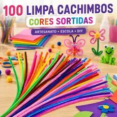 100 Hastes Limpa Cachimbo Coloridas 30cm Artesanato Escola DIY