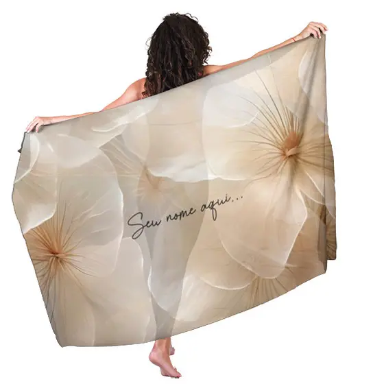 Canga Saida de Praia com nome personalizado 90x140cm