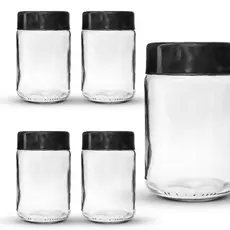5 Potes De Vidro Para Sal 600ml Com Tampa