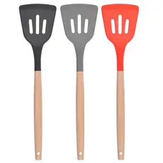 Espátula Vazada de Silicone Chapeiro Dura Cozinha Suporta Alta Temperatura Não Risca Panela