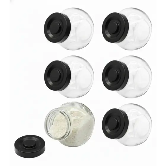 Kit Porta Tempero e Condimento de Vidro Jogo 6 Peças 180ml