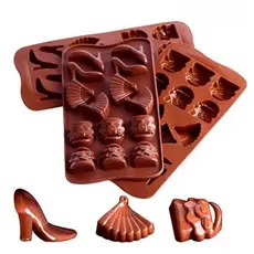 Forma Molde De Chocolate Bombom Silicone Colher, Coração, Concha, Sapato P/ Chá de Bebê, Decoração, Festa Clink Oferta