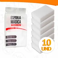 Kit 10x Esponja Mágica de Melamina Tira Manchas Riscos Mágica Branca Multiuso