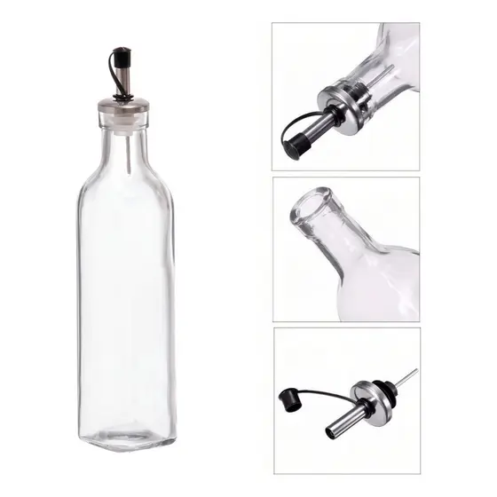 Garrafa Pote Frasco Vidro 500ml Bico Dosador Pimenta Azeite Vinagre Shoyo Galheteiro