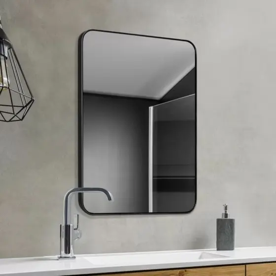 Espelho Retangular com Moldura em Metal Decorativo 90x50cm