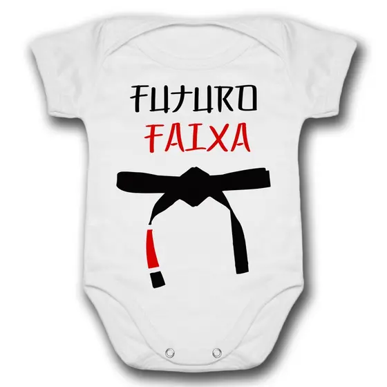 Body de Bebê Futuro Faixa Preta Karatê Judô Jiu Jitsu