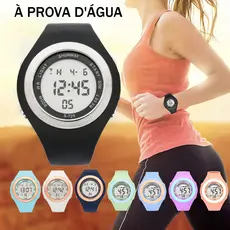 Relógio Feminino Digital A Prova D Água Eletrônico Esportivo Original Redondo Led