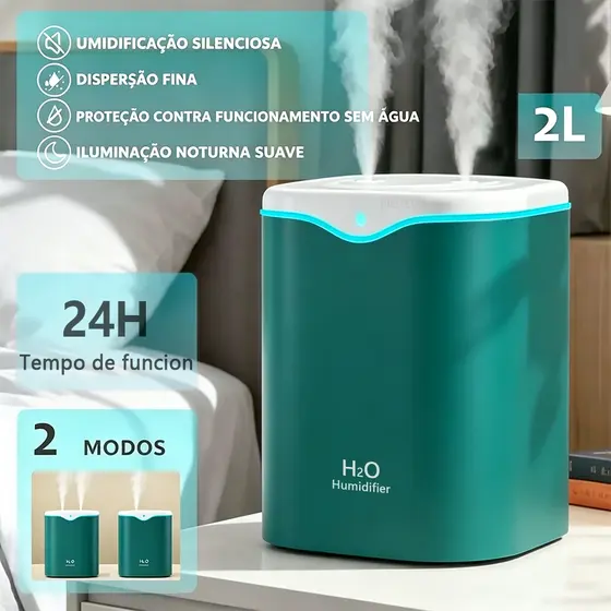 2L Umidificador De Ar Grande Difusor Aromatizador Ambiente Difusor De Aromas USB Led Purificador