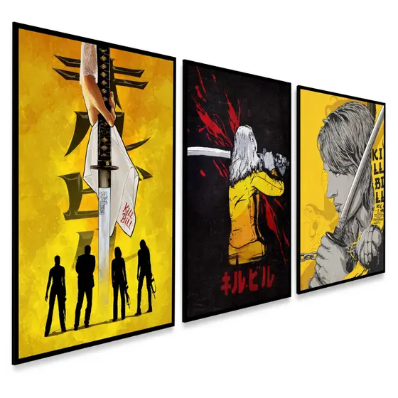 Kit 3 Quadros Decorativos Filme Kill Bill