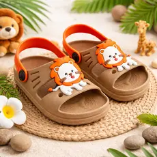 Sandália Papete Infantil Menino Confortável Leão Safari Masculino Leve Macio Promoção Volta as Aulas