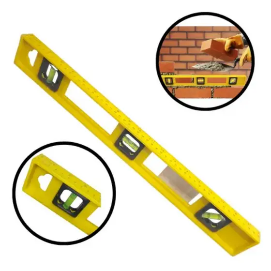 Nível Régua 3 Bolhas 30 40 50cm Profissional ABS De Prumo Medição Nivelador