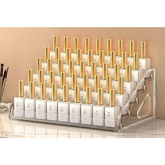 Organizador Expositor Esmaltes Acrílico Suporte Maquiagem 5 Prateleiras Luxo Manicure Pronto Entrega