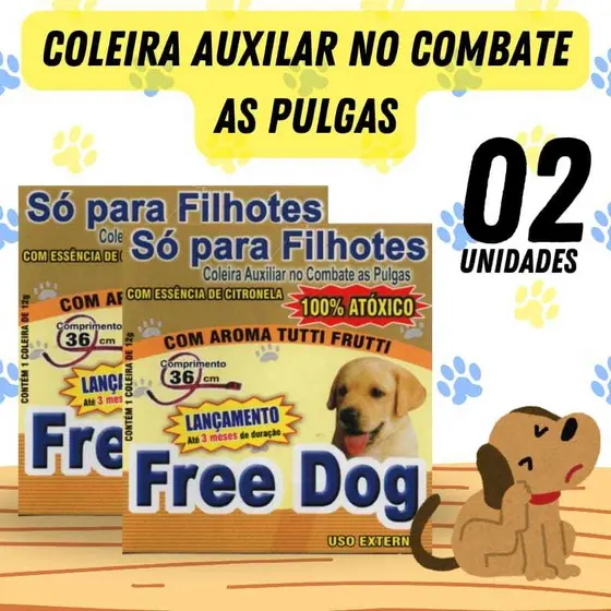 2Un Coleira Anti Pulga Gato Cachorro Filhote Free Dog Pet Cães