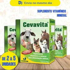 Suplemento Vitamínico Mineral Para Animais Cevavita 200g Kit Até 5un