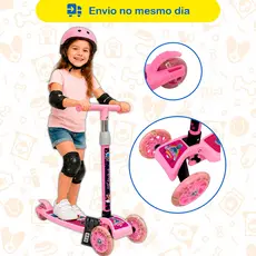 Patinete Infantil 3 Rodas De Led Dobrável Scooter Crianças Triciclo