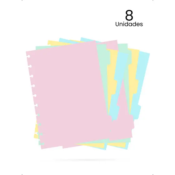 Kit 8 Divisórias Caderno de Disco B5 Universitário Escolar