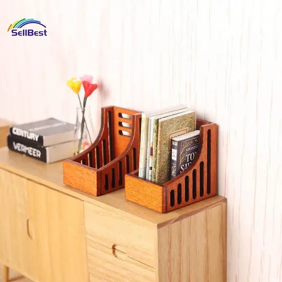 Sellbest 1 Conjunto 1 : 12 Casa De Bonecas Em Miniatura Estante Armazenamento Ra Desktop Organizador Caixa Modelo Decora