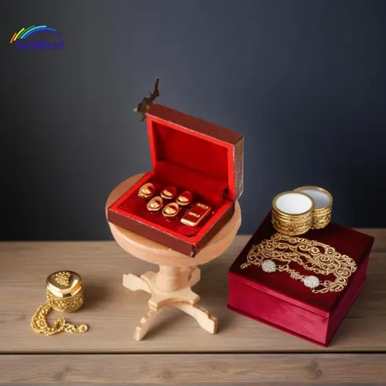 Sellbest 1 Conjunto De Estojo De Joias Vintage 1 : 12 , Acessórios Em Miniatura Para Casa De Bonecas , Mini Caixa De Mad