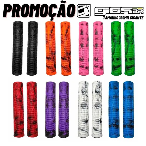 MANOPLA GIOS 165MM PRETA SEM FLANGE GIGANTE BMX STREET DH, FREERIDE, GRAU, wheeling PROMOÇÃO