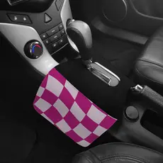 Lixeira de Carro Automatico Duplo Xadrez Curvo Rosa