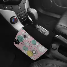 Lixeira de Carro Automatico Duplo Flores Folhas Rose Verde