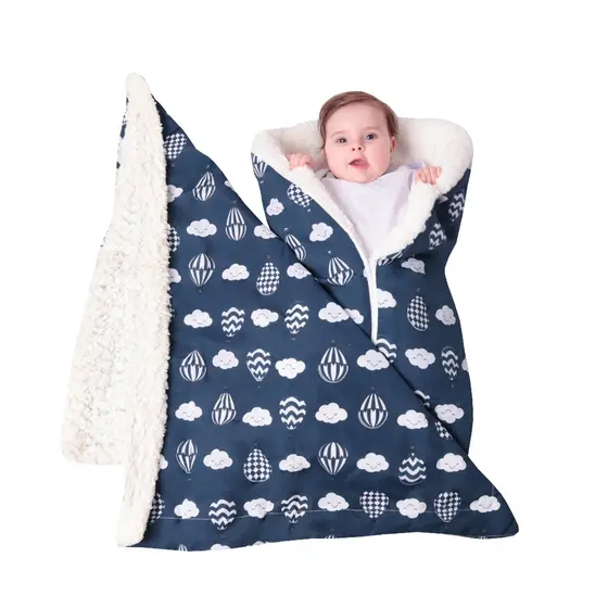 kit saco de dormir casulo pra bebe + manta sherpa de bebe kit RN