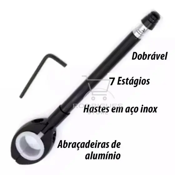 Antena Corta Pipa Moto Retrátil Anti Cerol Aço Inox Guidão Retrovisor Envio Imediato