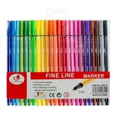 Kit 24 Cores De Canetas Fine Line Coloridas Ponta Fina 0.4 mm Fineliner