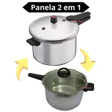 Lançamento 2025 Panela de Pressão 10 litros 2 em 1 Fechamento Externo com Tampa de Vidro