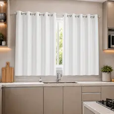 Cortina Para Cozinha Sala e Quarto Decoração de Casa Tecido Oxford ou Estilo Voil Janela 2,0 X 1,4