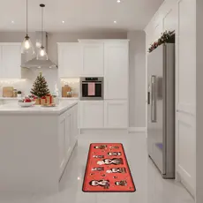 Passadeira Tapete Cozinha Antiderrapante Estampado 140x55cm  Lavável