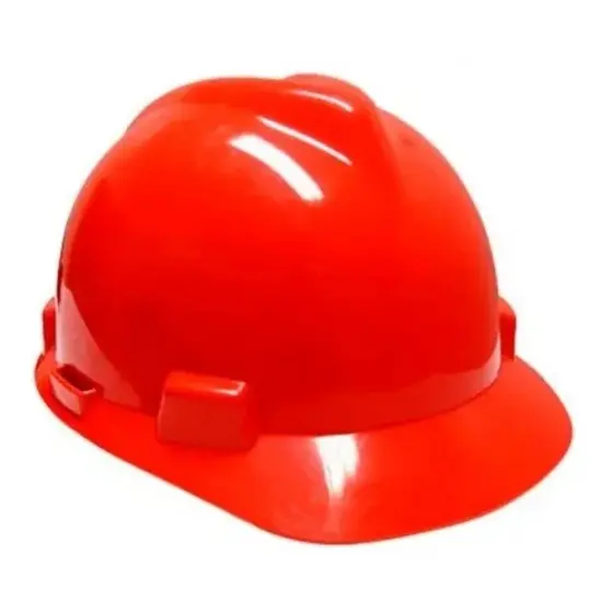 1 CAPACETE MSA VERMELHO ABA FRONTAL VGARD  COM CARNEIRA E JUGULAR