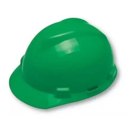 1 CAPACETE MSA VERDE  ABA FRONTAL VGARD  COM CARNEIRA E JUGULAR