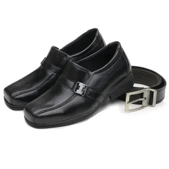 Kit 1 Par De Sapato Social Infantil Masculino + Cinto Infantil