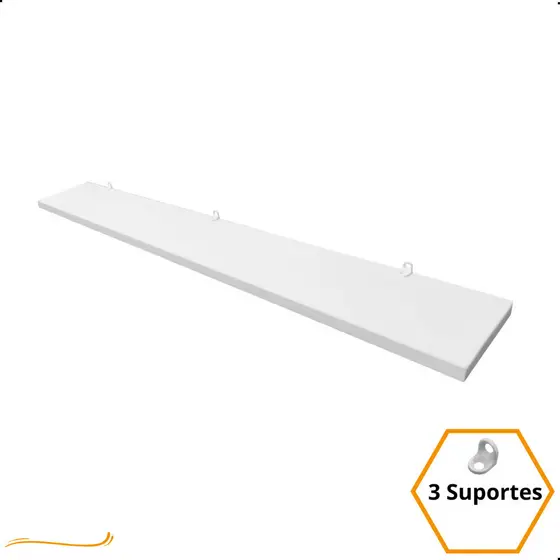 1 Prateleira Branca 80X10 Com Suporte Flutuante Mdf Organizadora Decoração Cozinha Quarto Banheiro