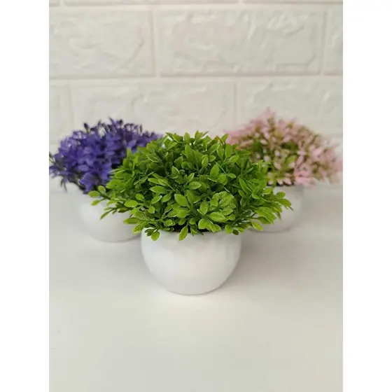 3 Suculentas Artificiais +mini Vasinhos Decorativos