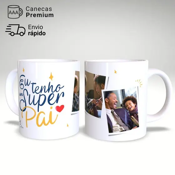 Caneca Porcelana 325ml Personalizada Dia dos Pais – JURO