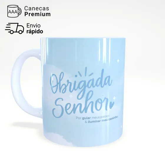 Caneca Cristã Ceramica 310ml "Obrigada Senhor" – JURO