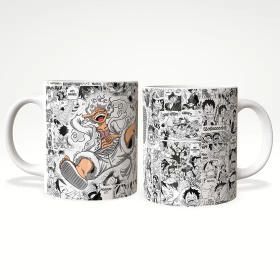 Caneca One Piece Luffy Gear 5 Anime Geek Polímero Cerâmica ou Mágica Presente Otaku – JURO
