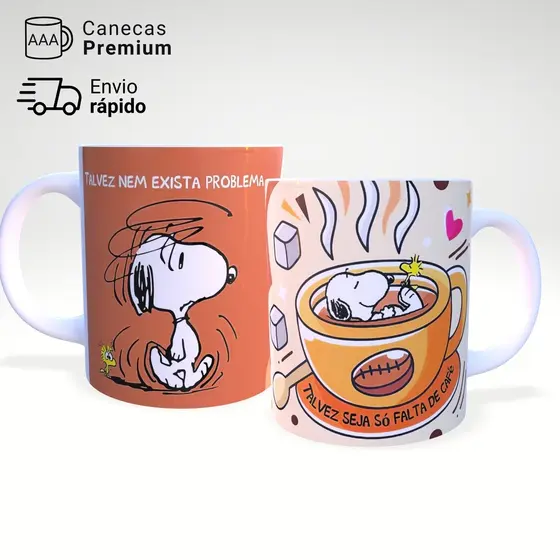 Caneca Xícara Snoopy Café Engraçada Frase Criativa Cerâmica 325ml – JURO