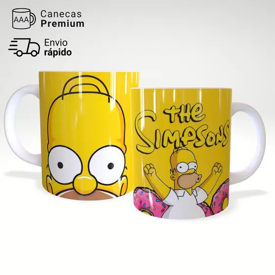 Caneca Xícara Homer Simpsons Donuts Geek Divertida Porcelana 320ml – JURO