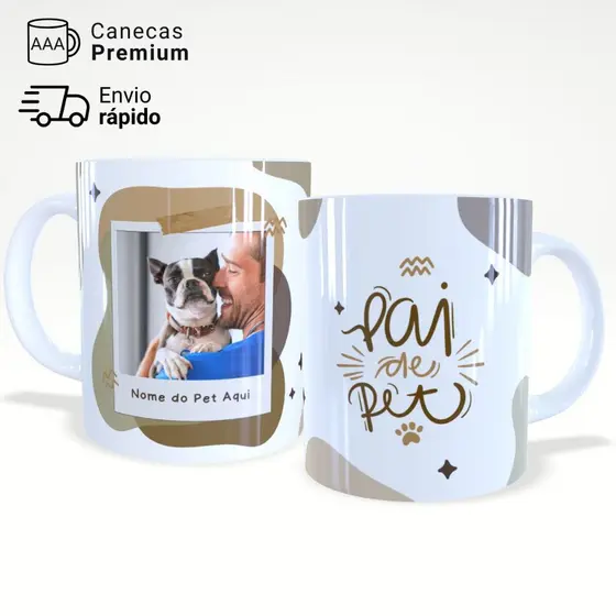 Caneca Personalizada Pai de Pet 325ml Presente Criativo Pai de Gato / Cachorro – JURO