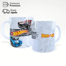 Caneca Xícara Hot Wheels Carros Personalizada Nome Presente Criativo Porcelana 325ml – JURO