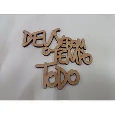 aplique frase decorativa palavra mdf cru 3mm  Deus é bom O tempo todo ESCOLHER O TAMANHO NA ABA VARIAÇÃO