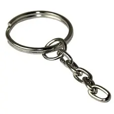 Kit 50 corrente e argola para chaveiro 23mm Cris Artesanatos