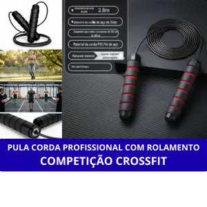 Pula Corda Profissional 3M Crossfit com Rolamento Vermelho