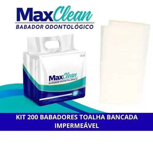 Kit 200 Babador Impermeável 30x40 Toalha Bancada 100und