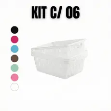 Kit C/ 6 Cesto Organizador de Plástico P/ Banheiro Armário 16x12x06