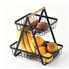 Fruteira de Mesa ou Cesto Multiuso Cesta de metal portátil Organizador para Casa Cozinha Escritório